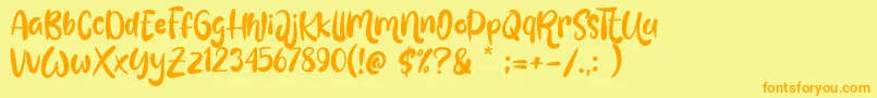 Love Mint Font – Orange Fonts on Yellow Background