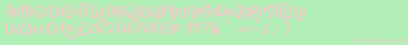 Love Mint Font – Pink Fonts on Green Background