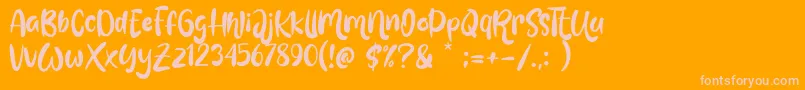 Love Mint Font – Pink Fonts on Orange Background