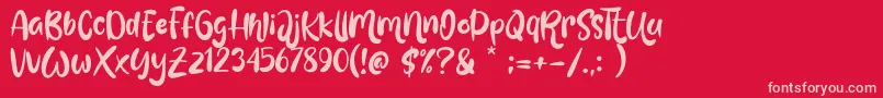 Love Mint Font – Pink Fonts on Red Background