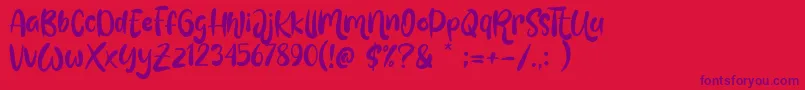 Love Mint Font – Purple Fonts on Red Background