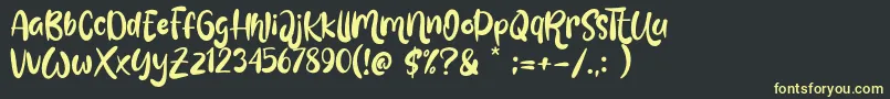 Love Mint Font – Yellow Fonts on Black Background