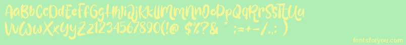 Love Mint Font – Yellow Fonts on Green Background