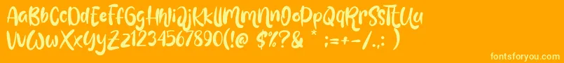 Love Mint Font – Yellow Fonts on Orange Background
