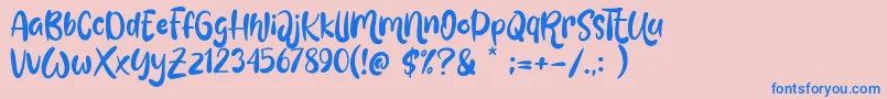 Police Love Mint – polices bleues sur fond rose