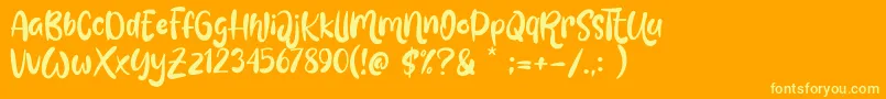 Love Mint Font – Yellow Fonts on Orange Background