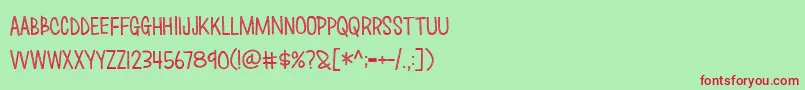 Love Monster Sketched Font – Red Fonts on Green Background