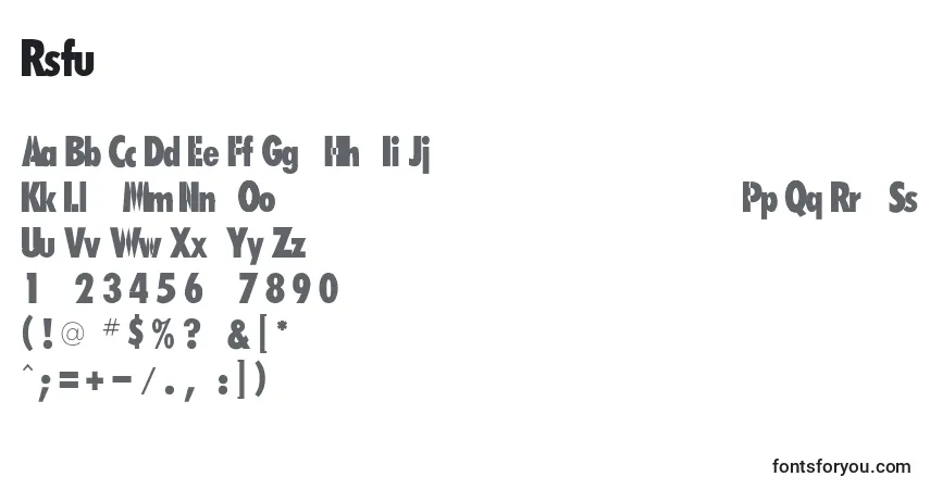 A fonte Rsfutarubold – alfabeto, números, caracteres especiais