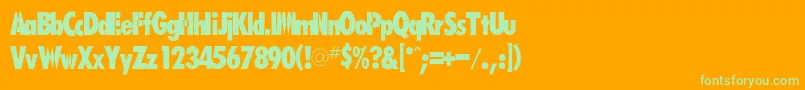 Rsfutarubold Font – Green Fonts on Orange Background