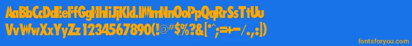 Rsfutarubold Font – Orange Fonts on Blue Background