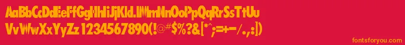 Rsfutarubold Font – Orange Fonts on Red Background