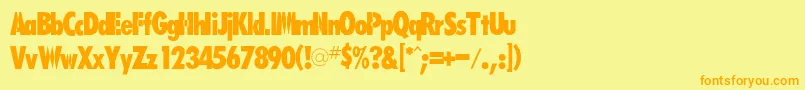 Rsfutarubold Font – Orange Fonts on Yellow Background