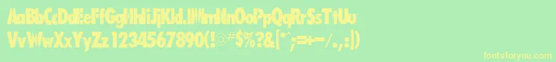 フォントRsfutarubold – 黄色の文字が緑の背景にあります