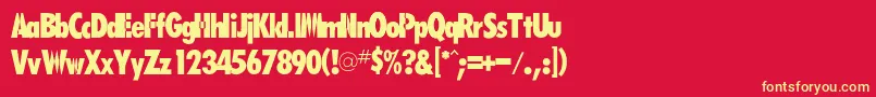 Rsfutarubold Font – Yellow Fonts on Red Background