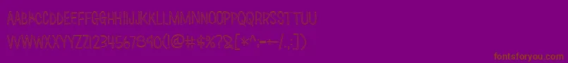 Love Monster Skinny Outline Font – Brown Fonts on Purple Background