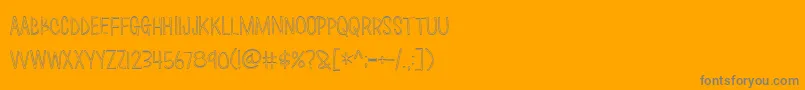 Love Monster Skinny Outline-Schriftart – Graue Schriften auf orangefarbenem Hintergrund