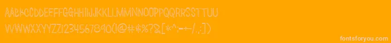 Love Monster Skinny Outline-fontti – vaaleanpunaiset fontit oranssilla taustalla