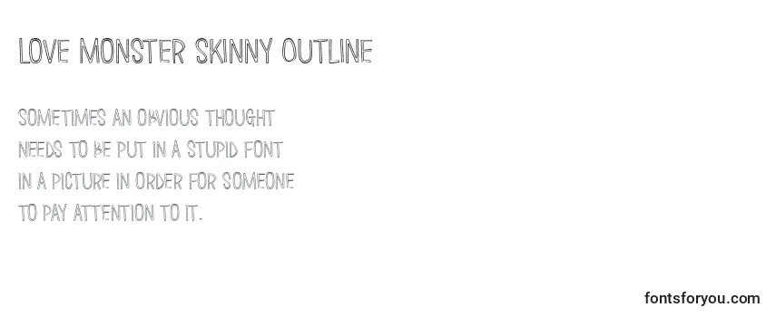 Review of the Love Monster Skinny Outline Font