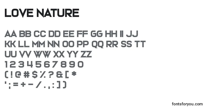 Love Natureフォント–アルファベット、数字、特殊文字