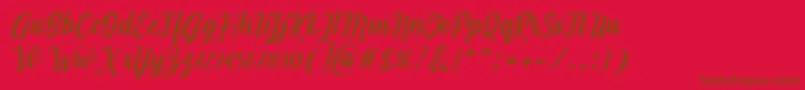 fuente Love of Yellow – Fuentes Marrones Sobre Fondo Rojo