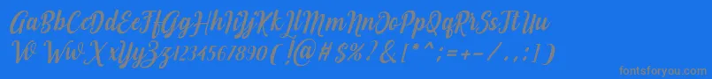 フォントLove of Yellow – 青い背景に灰色の文字