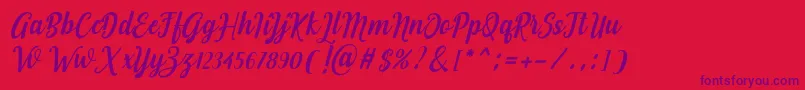 Love of Yellow Font – Purple Fonts on Red Background