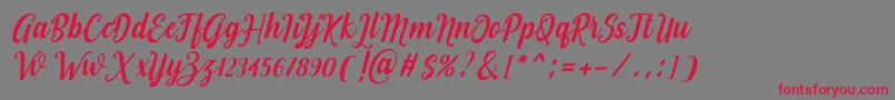 Love of Yellow Font – Red Fonts on Gray Background