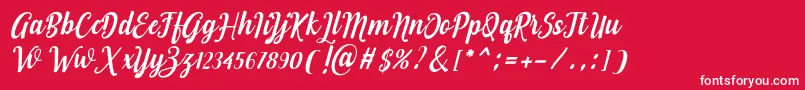 Love of Yellow Font – White Fonts on Red Background