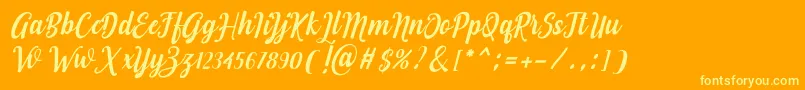 Love of Yellow Font – Yellow Fonts on Orange Background