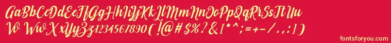 Love of Yellow Font – Yellow Fonts on Red Background