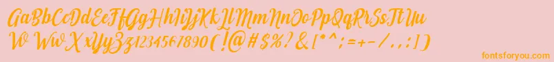 Love of Yellow-Schriftart – Orangefarbene Schriften auf rosa Hintergrund