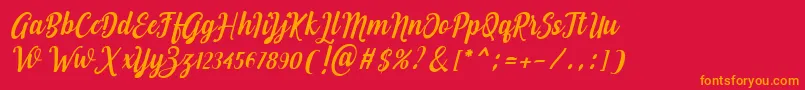 Love of Yellow Font – Orange Fonts on Red Background