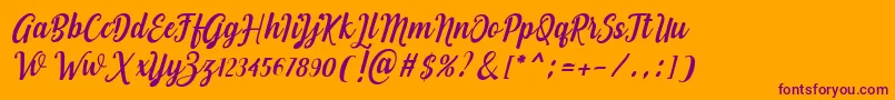 Love of Yellow Font – Purple Fonts on Orange Background