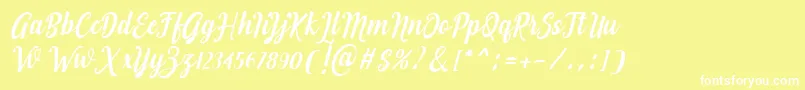Love of Yellow Font – White Fonts on Yellow Background