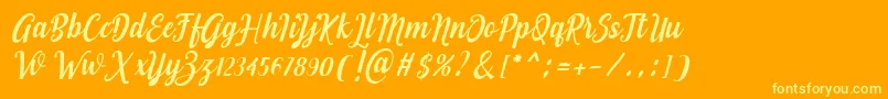 Love of Yellow Font – Yellow Fonts on Orange Background