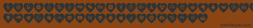 love social media Font – Black Fonts on Brown Background