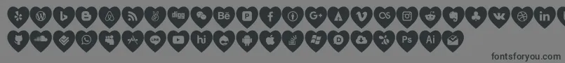 fuente love social media – Fuentes Negras Sobre Fondo Gris