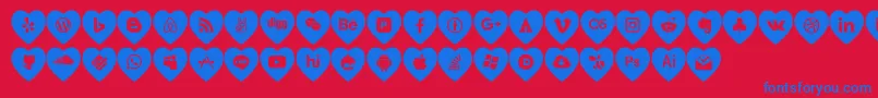 love social media Font – Blue Fonts on Red Background