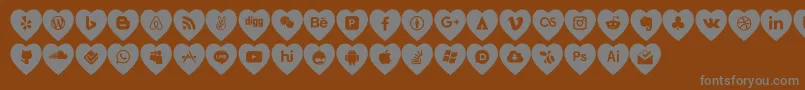 love social media Font – Gray Fonts on Brown Background