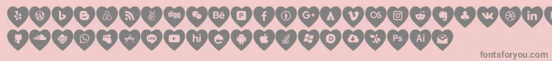 love social media Font – Gray Fonts on Pink Background