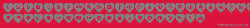 fuente love social media – Fuentes Grises Sobre Fondo Rojo