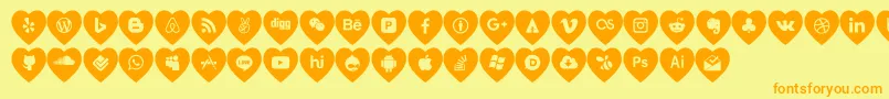 Шрифт love social media – оранжевые шрифты на жёлтом фоне