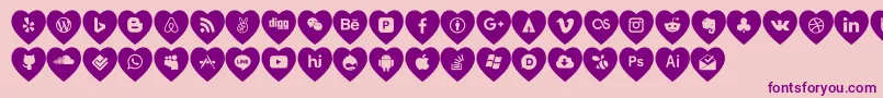 love social media Font – Purple Fonts on Pink Background