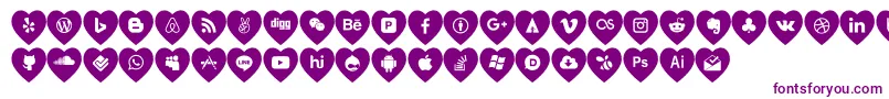 love social media Font – Purple Fonts on White Background