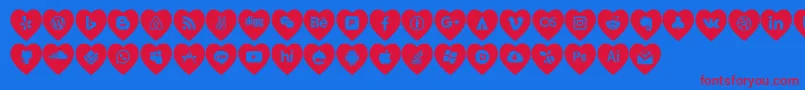 fuente love social media – Fuentes Rojas Sobre Fondo Azul