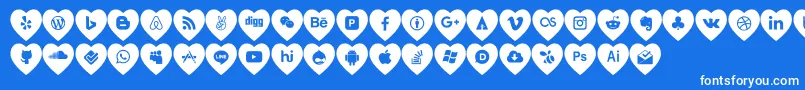 fuente love social media – Fuentes Blancas Sobre Fondo Azul