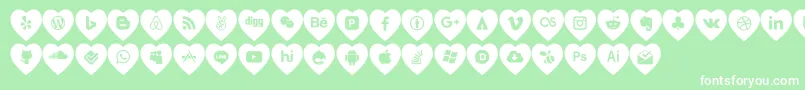 fuente love social media – Fuentes Blancas Sobre Fondo Verde