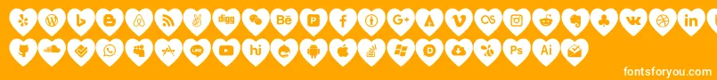 love social media-fontti – valkoiset fontit oranssilla taustalla