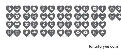 Überblick über die Schriftart Love social media