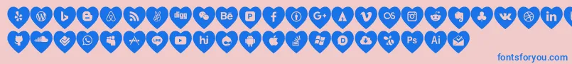 love social media Font – Blue Fonts on Pink Background